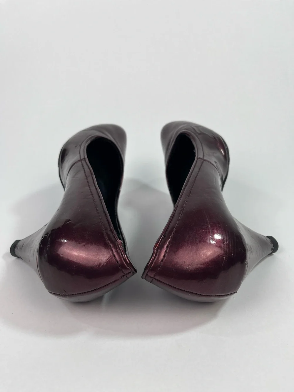 ALDO Women's Burgundy Classic Mid-Heel Almond Toe Pumps